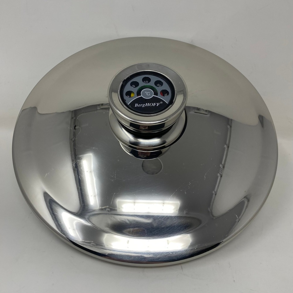 BergHOFF 9.5in Pot Lid Silver Stainless Steel Temperature Gauge Knob Replacement